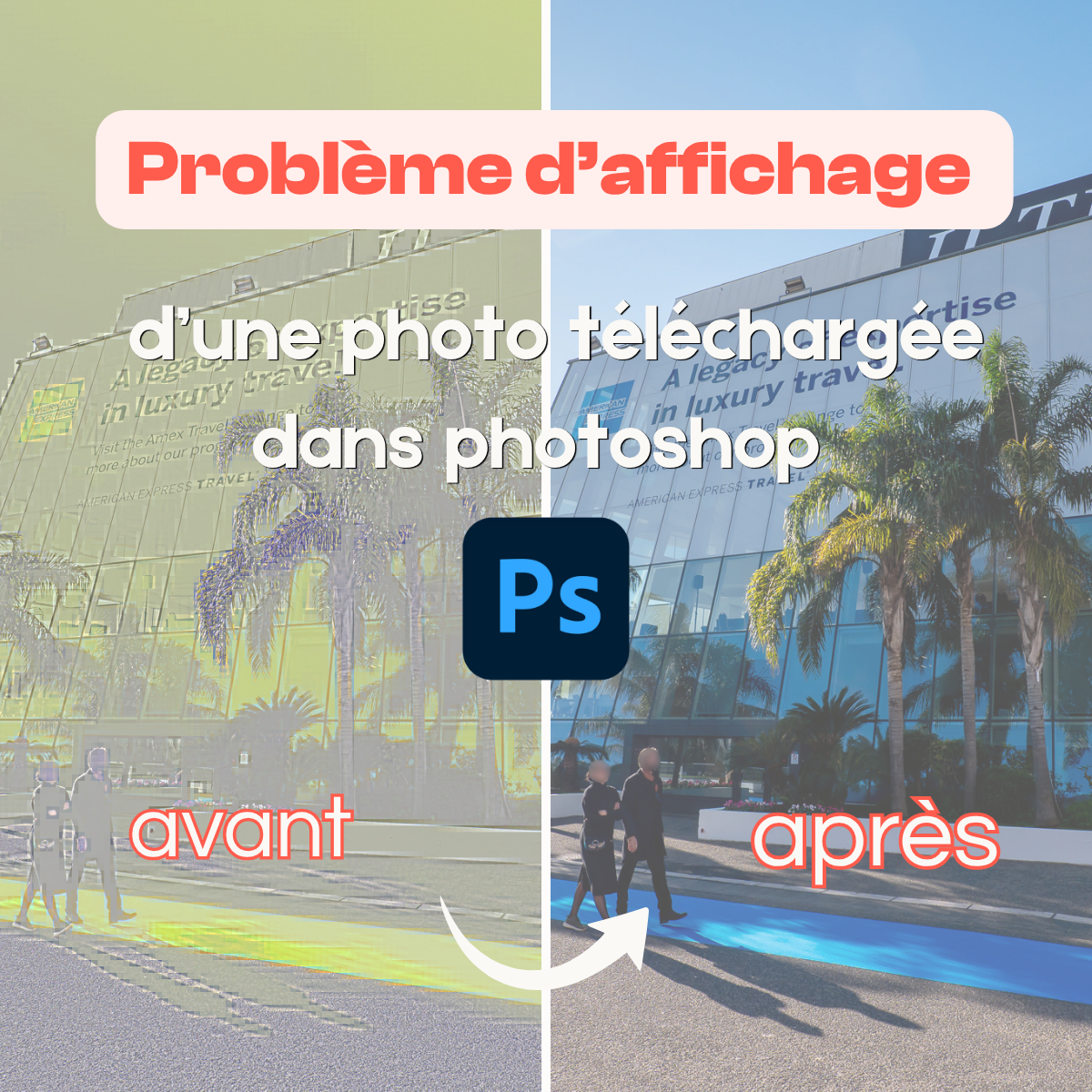 Avant et après les couleurs bizarres dans Photoshop sur Mac